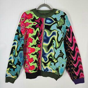 AGR Cherish Jacquard Split Sweater Merino Wool Psychedelic Unisex Size Large NEW